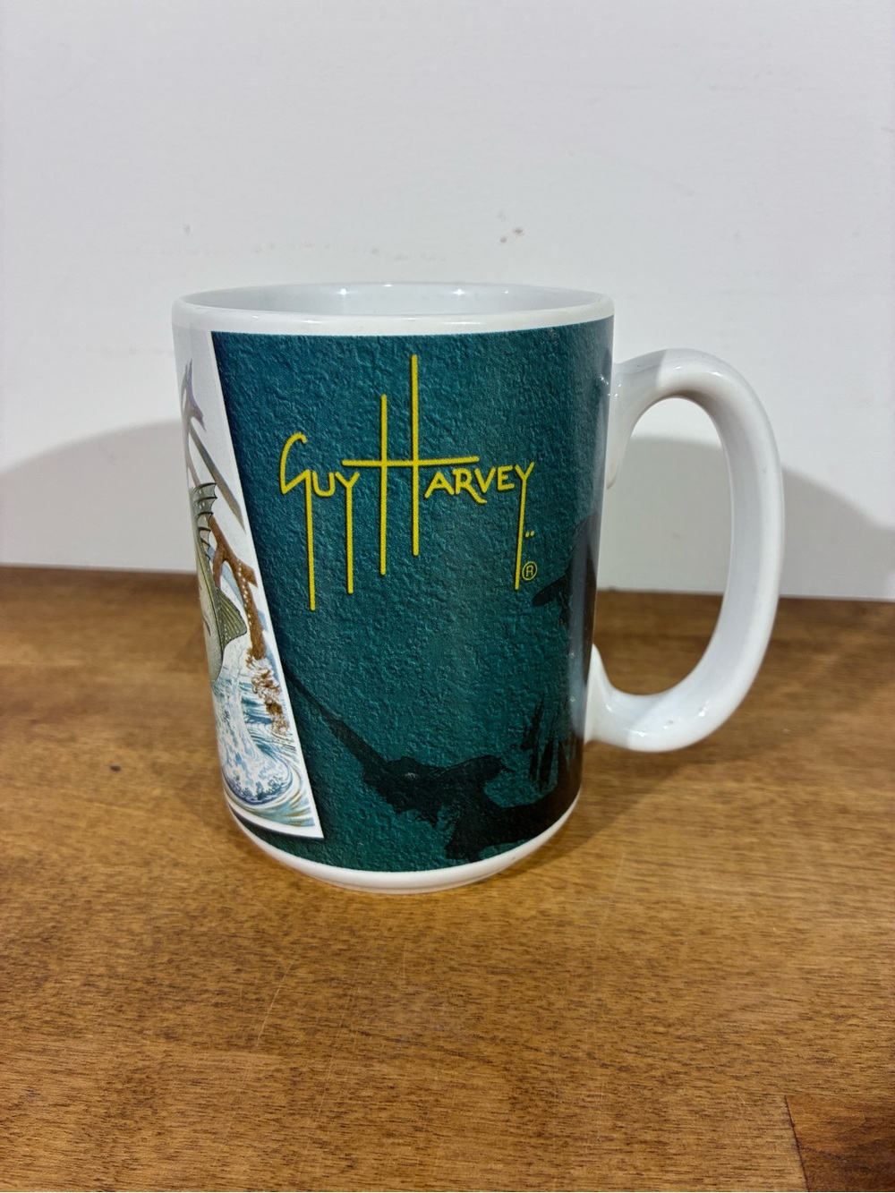 Guy Harvey 2004 Bass Fishing Mug Bealls Thailand Ceramic Coffee Cup 4.5”
